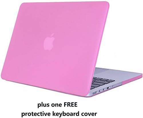 MacBook Pro 15 Retina Case Cover – Treasure21 Slim fit Smart protection Soft rubber coating Smooth better grip Hard case shell cover for Macbook Pro 15 Retina A1398 (Pink)