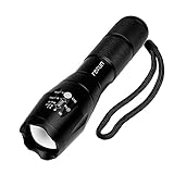 Tactical Flashlight, Refun A100 900 Lumemns CREE XML T6 LED Flashlight, Outdoor Water Resistant Handheld Flashlight or Torch with Adjustable Focus and 5 Modes