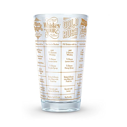 Fred GOOD MEASURE Cocktail Recipe Glass, Whiskey - 5192625