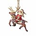 Enesco Jim Shore Heartwood Creek Santa Riding Reindeer Stone Resin, 4’ Hanging Ornament, Multicolor