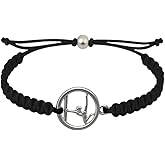 Gymnastics Charm Bracelet – Adjustable Black Rope Jewelry for Gymnasts, Teams, and Coaches – Gymnastics Accessories and Sports Gift for Athletes
