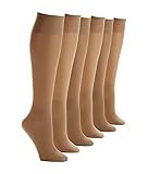 Berkshire Ultra Sheer Knee Highs 6-Pack, One Size, City Beige