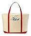 Handy Laundry Canvas Tote Beach Bag - Large Bags with Shoulder Straps, Strong Enough to Carry Beach Gear and Wet Towels. Front Pocket, Zippered Top Closure. (Red)
