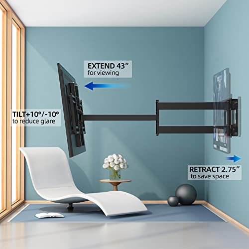HCMOUNTING Long Arm TV Wall Mount For 4280 Inch TVs, Full Motion TV