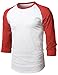 Hat and Beyond Mens Vintage Baseball Raglan 3/4 Sleeve Plain Casual Tee Basic Active T Shirts