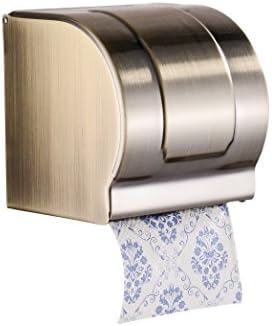 Cavoli Toilet Paper Holder and Dispenser with Cover,Wall Mount,Stainless Steel,Brushed Gold(Small)