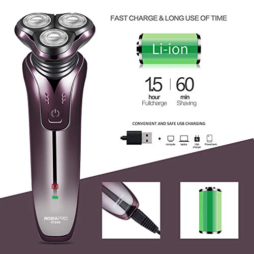 Electric Shaver Razor for Men Rechargeable Rotary Shaver Nose Trimmer Facial Cleaning Brush 3 in 1 Cordless Waterproof