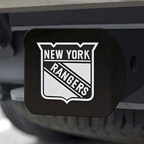 FANMATS 21008 New York Rangers Black Metal Hitch Cover with Metal Chrome 3D Emblem - Image 3