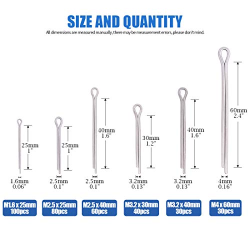 1 Glarks+340+Pieces+Stainless+Assortment+Automotive