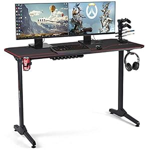 YOLENY 55inch Ergonomic Gaming Desk,PC Computer Table with Cup Holder & Headphone Hook,Cabling Management Racing Gaming…