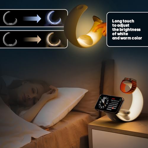 AMROAH 2025 Moon 4 in 1 Wireless Charging Station for Smart Phone Headphones Watch, Multiple Devices Wireless Charger for iPhone 17 16 15 14 13 12 Series, Airpods Pro, Apple Watch