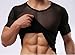 WINDAY Men's Sexy Underwear T-Shirt Long Sleeve Mesh Top Undershirt Nightwear Black