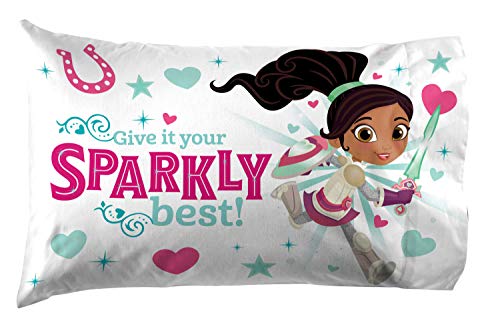 Jay Franco Nella Sparkle Knight Pillowcase, Medium, White