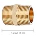 U.S. Solid Brass Pipe Fitting, Hex Nipple, 3/4