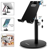 Adjustable Tablet/Phone Stand, AICase Telescopic Adjustable iPad Stand Holder,Universal Multi Angle Aluminum Stand Compatible with iPhone Smart Cell Phone/Tablet/iPad(4-13 inch), Black