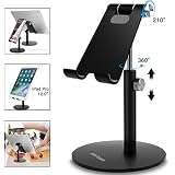 Adjustable Tablet/Phone Stand, AICase Telescopic Adjustable iPad Stand Holder,Universal Multi Angle Aluminum Stand Compatible with iPhone Smart Cell Phone/Tablet/iPad(4-13 inch), Black
