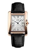 Carrie Hughes Women's Luxury Square Rose Gold Case Quartz Watch Waterproof Leather Watches CH297