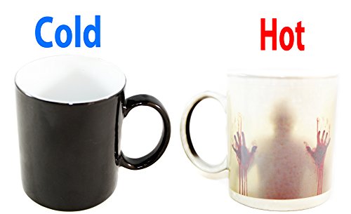 Moddan Fear The Walking Dead - Zombie Mug- Ceramic Heat Sensitive Color Changing Mug the Coffee Milk Hot Cold Heat Sensitive Color changing coffee Mug