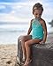 Toddler Baby Kids Solid Cutout Halter Bikini Swimsuit One Piece For Girls 1-6 Years