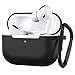 ULAK Compatible with Airpods Pro Case Cover, Soft AirPod Pro Case with Keychain for Girls Women Men Full-Body Protective Skin Silicone Cover Compatible with AirPods Pro (2019 Release), Black