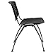 Flash Furniture HERCULES Series 880 lb. Capacity Black Plastic Stack Chair with Titanium Gray Powder Coated Frame