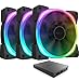 NZXT AER RGB 2-120mm - HF-2812C-T1 - Advanced Lighting Customizations - Winglet Tips - Fluid Dynamic Bearing - LED RGB PWM Fan for NZXT RGB - Triple (Lighting Controller REQUIRED & NOT INCLUDED)