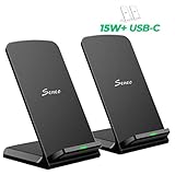 15W Wireless Charger, Seneo [2 Pack] Dual 7.5W Qi iPhone Wireless Charger for iPhone 11/11 Pro MAX/XR/XS/XS MAX/X/8/8P, 10W for Galaxy Note10/Note9/Note8/S10/S9/S8, 15W for LG V30/V40 (No Adapter)