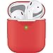 KeyBudz AirPods 2 & 1 Case [Front LED Visible] Protective Silicone Cover and Skin Compatible with Apple AirPods (Without Carabiner, Lava Red)