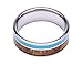 Tungsten Ring Inlaid with 100% Natural Koa Wood and Solid Turquoise - Extremely Unique - 8mm Wide - Wedding, Engagement, or Promise Ring - By Woodie Specs
