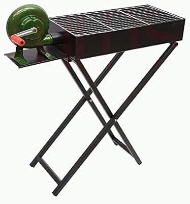 Bbq Grill With Attached Manual Air Blower Heavy Duty 25x80cm Bd