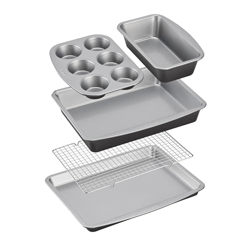 Cuisinart, 5-Piece Stackable Ceramic Nonstick Bakeware Set, MBT-5