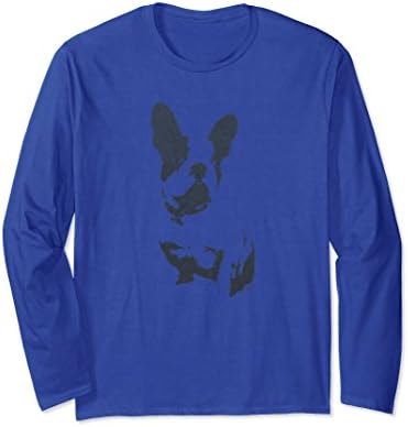 Unisex Vintage Faded Frenchie French Bulldog Long Sleeve T Shirt 2XL Royal Blue