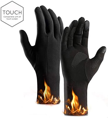 DIOSN Winter Smart Touch Screen Gloves for Men - Stretch Fit Windproof Full Finger Gear Gloves Black Ski Gloves for Motorcycle Cycling Climbing Running Hiking Ourdoor