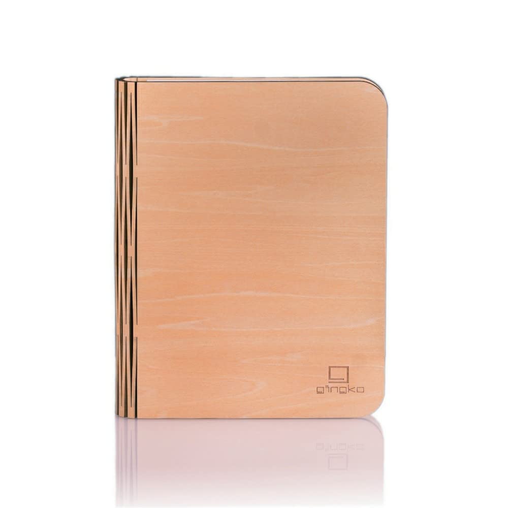 Gingko Smart Book Light – Large Foldable LED Lamp | Maple Wood Finish | Rechargeable, Magnetic Design | Ambient Decor for Bedroom, Office, Gifts