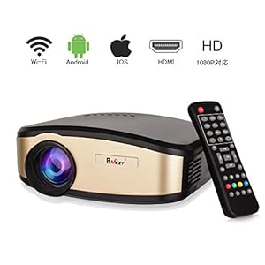 プロジェクター wifi/iphone/android対応 小型で高画質1080PフルHD 1200ルーメン