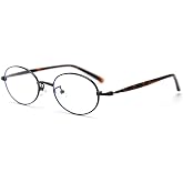 Oval Glasses For Men Thin Metal Eyeglasses Frame Women Unisex Clear Lens Eyewear