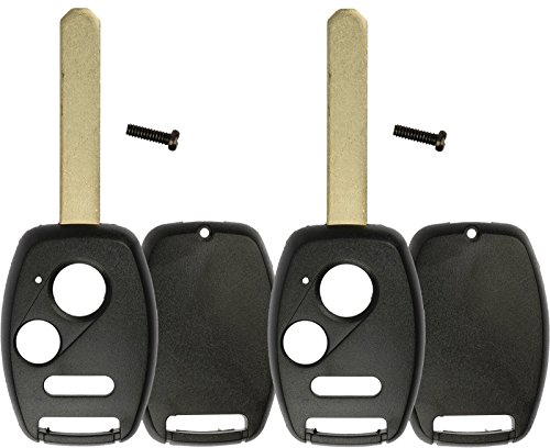 KeylessOption Just the Case Keyless Entry Remote Head Key Combo Fob Shell (Pack of 2)