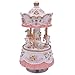 Youtang Clockwork Mechanism 3-Horse Carousel Music Box Melody Carrying You from Castle in The Sky(Laputa)(White)