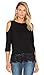 Womens Cold Shoulder Tops Long Sleeve Black Lace Shirts Blouse