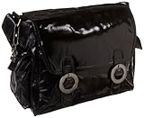 Kalencom Coated Double Buckle Bag, Black Corduroy