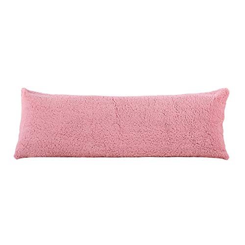 Panku Sherpa Body Pillow Cover with Zipper Super Soft Comfy Pillow Case