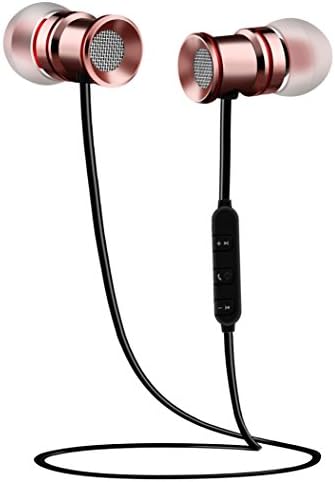 Bluetooth Headphones,EarTime Wireless V4.1 Magnetic In-Ear Stereo Earphones Sweatproof Sports Earbuds with Mic (Support Hi-Fi music,HD calling) (RoseGold)