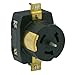 Leviton CS6369 50 Amp, 125/250 Volt AC, Black & White Locking Flush Mount Receptacle, Industrial Grade, Grounding, California-Style, Black