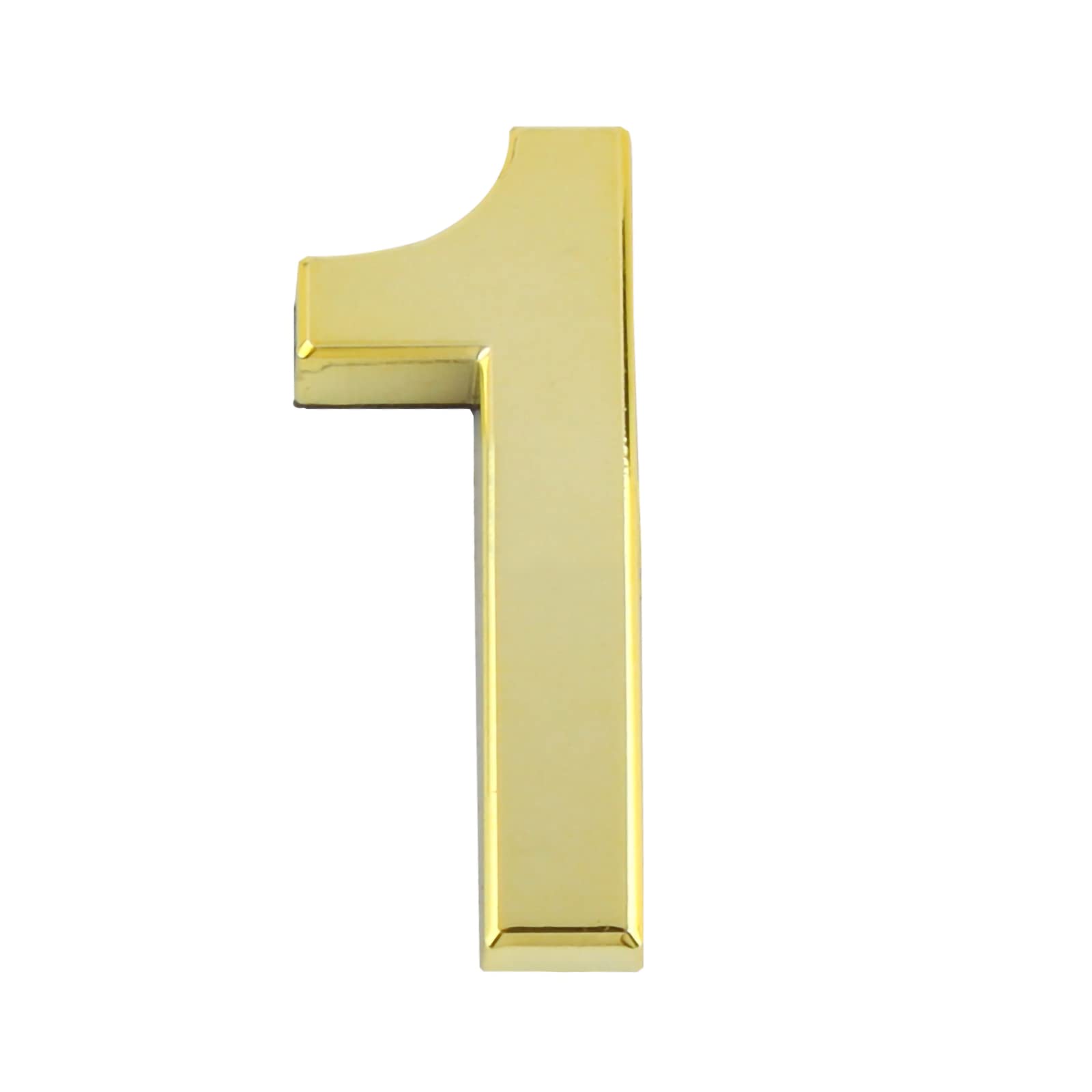 Larcele 2.75inch/70mm Self-stick Modern House Number ABS Address Numbers Gold Mailbox Number 3 Pieces MPH-02(No.1)
