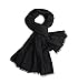 MolVee Unisex Linen Scarf Solid Color Sunscreen Shawl Large Beach Towel (Black)