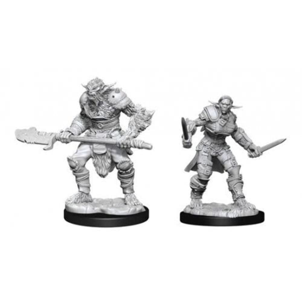 WizKids D&D Nolzur's Marvelous Unpainted Miniatures: Bugbear Barbarian Male & Bugbear Rogue Female (Wave 15)