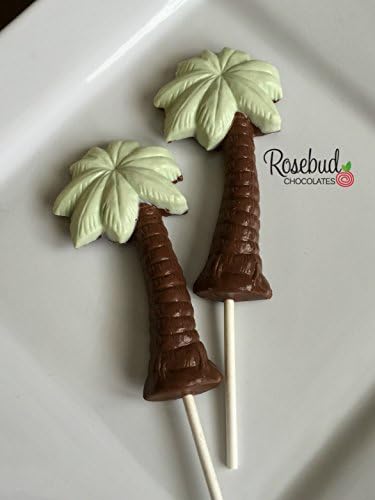 PALM TREE Milk Chocolate Lollipops Candy Party Favors (One Dozen)