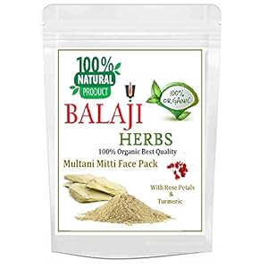 MULTANI MITTI Face Pack (With Rose petals & Turmeric) FOR Face & Hair (100g)
