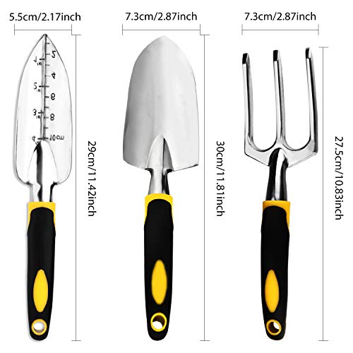 ZOUTOG Garden Tool Set, 4 Pack Gardening Gifts Including Trowel, Cultivator Hand Rake
