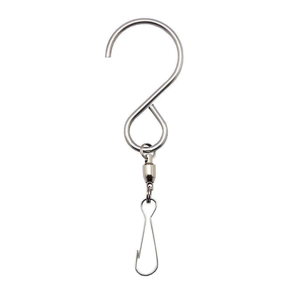 Coideal Swivel Hooks Clips, 12 Pcs Staineless Steel Wind Spinner Hanger Crystal Twisters for Hanging Wind Chimes, Pots Birdcage Plants (Silver)